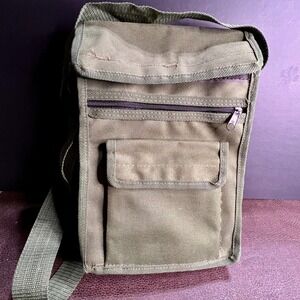 OS Canvas Crossbody Bag Mens Olive Green Excellent Tactical Utility